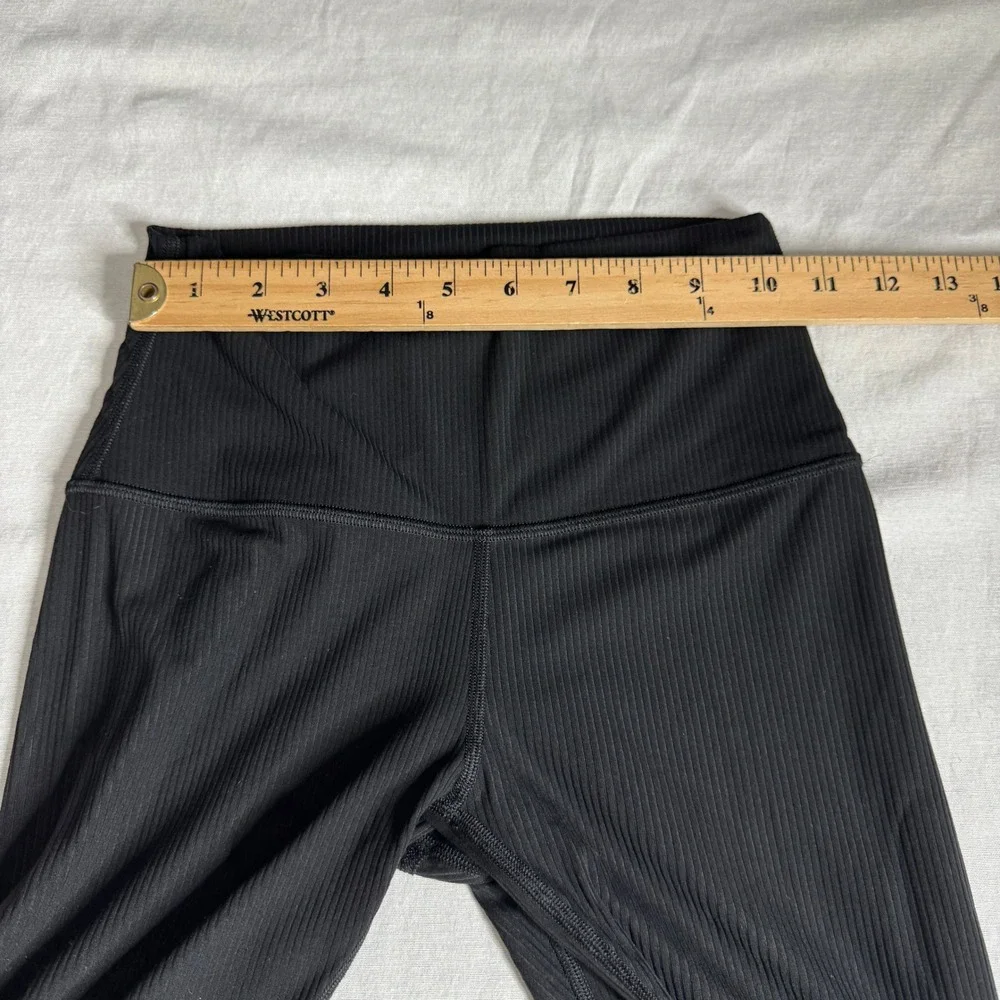 Lululemon Align High Rise Ribbed Pants 23 In Black Leggings Womens Size 4
